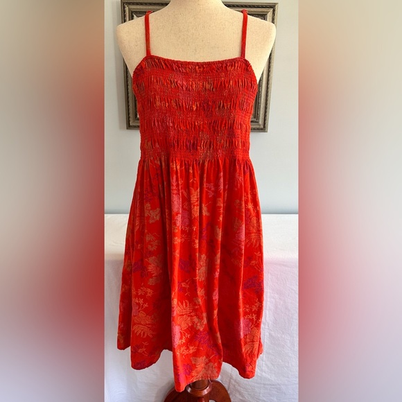 Universal Thread Dresses & Skirts - Universal Threads Linen Rayon Mix Orange Smocked Sundress Size L